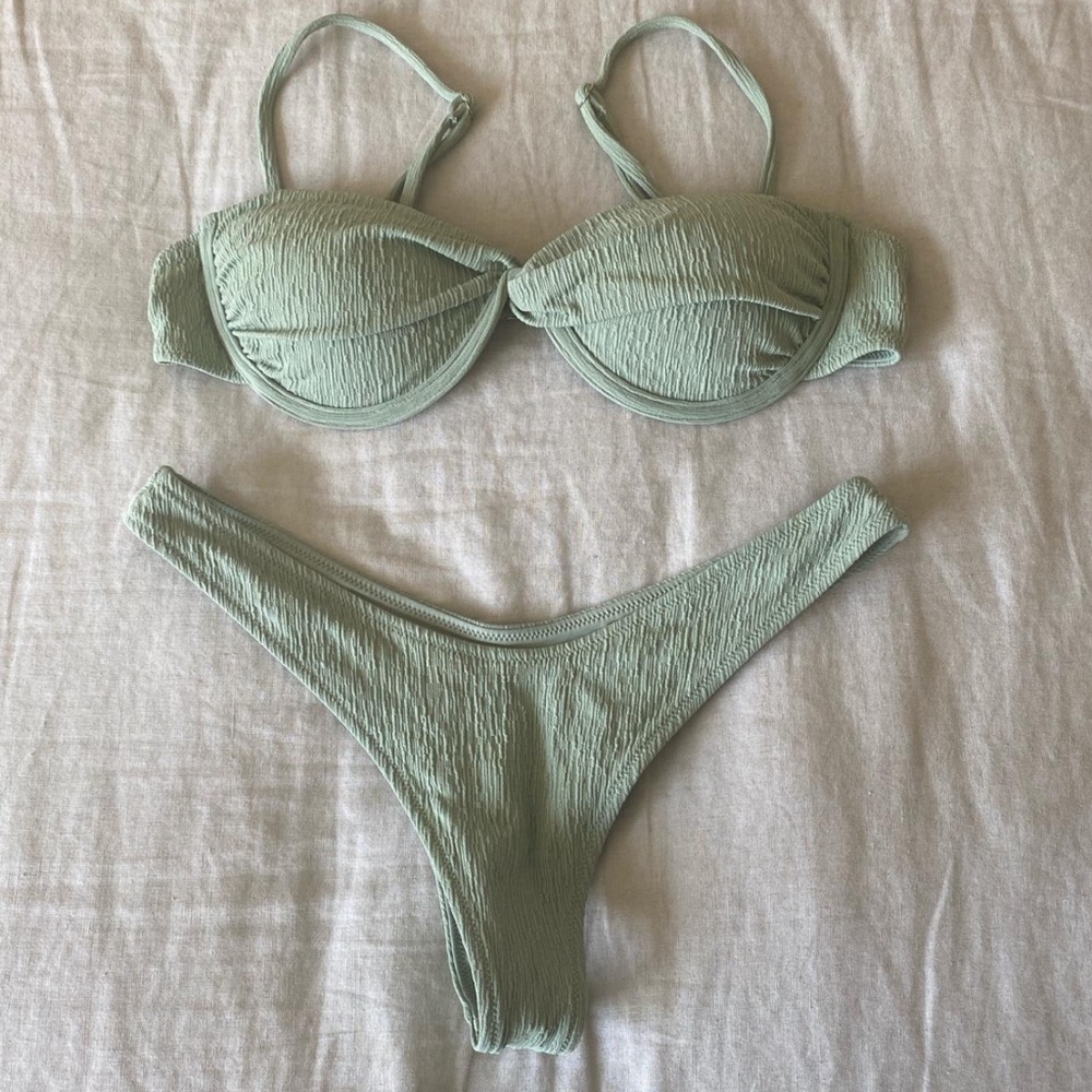 TJ Swim Avocado green bikini set bra